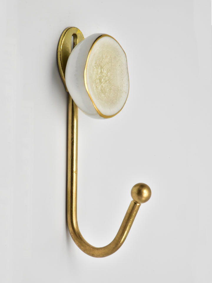 LUXURIOUS RHODES CRACKLE GLAZE CERAMIC WALL COAT HOOK FOR HOME