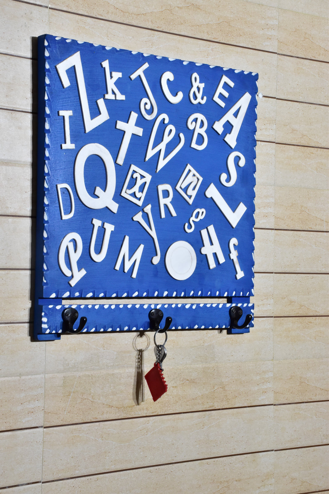 Alphabet Number Wooden Wall Hook | Decorative Entryway Organizer | SHILPWARE