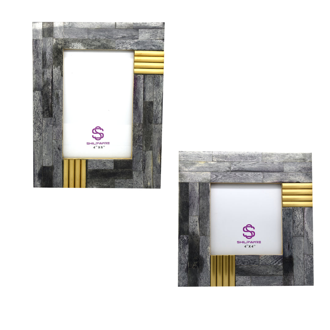 LUXURIOUS TIEL STYLISH BONE AND BRASS PHOTO FRAMES