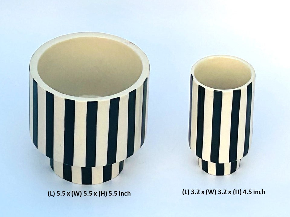 EXQUISITE SLEEK LINE PATTERN CERAMIC VASE FOR HOME DECOR