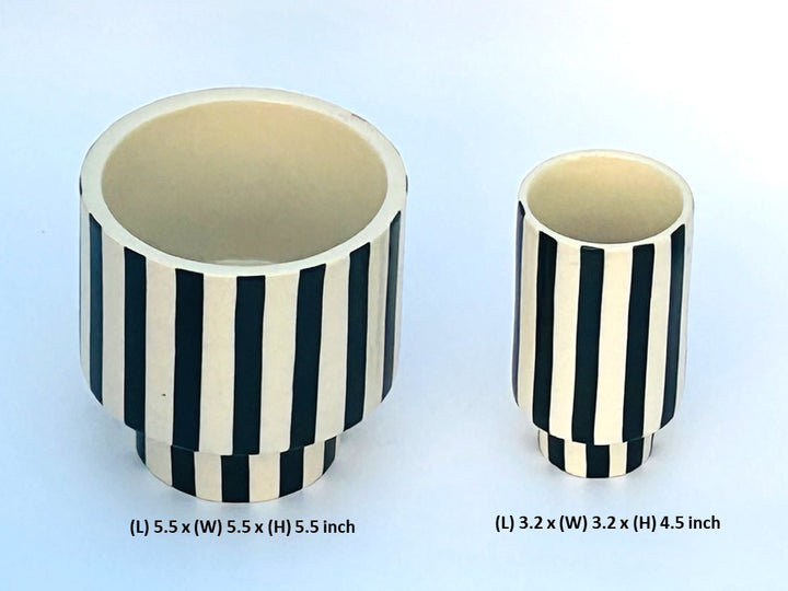 EXQUISITE SLEEK LINE PATTERN CERAMIC VASE FOR HOME DECOR