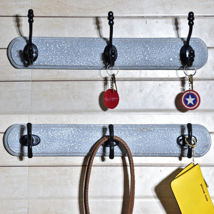 Textured Paint Coated Wooden Hook Set For Home | SHILPWARE