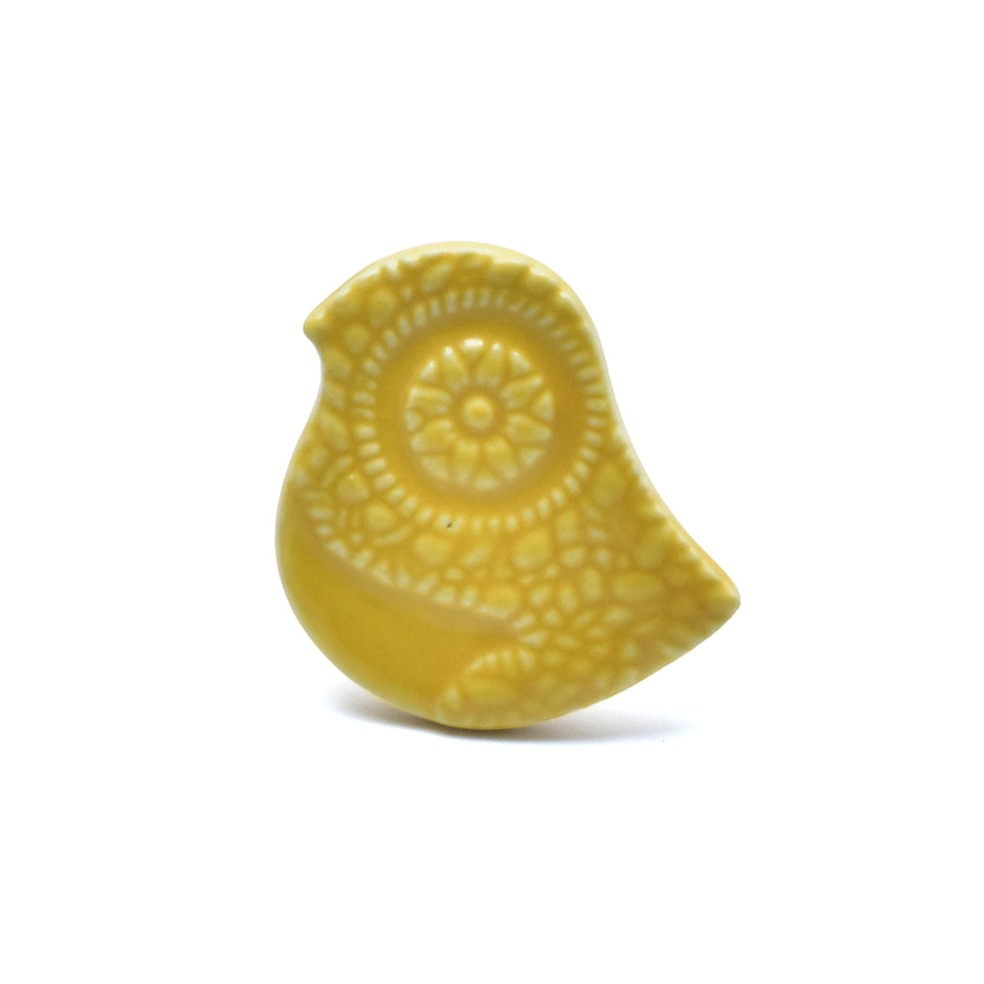 Ceramic Bird Cabinet Knob | Decorative Handmade Drawer Pull | SHILPWARE