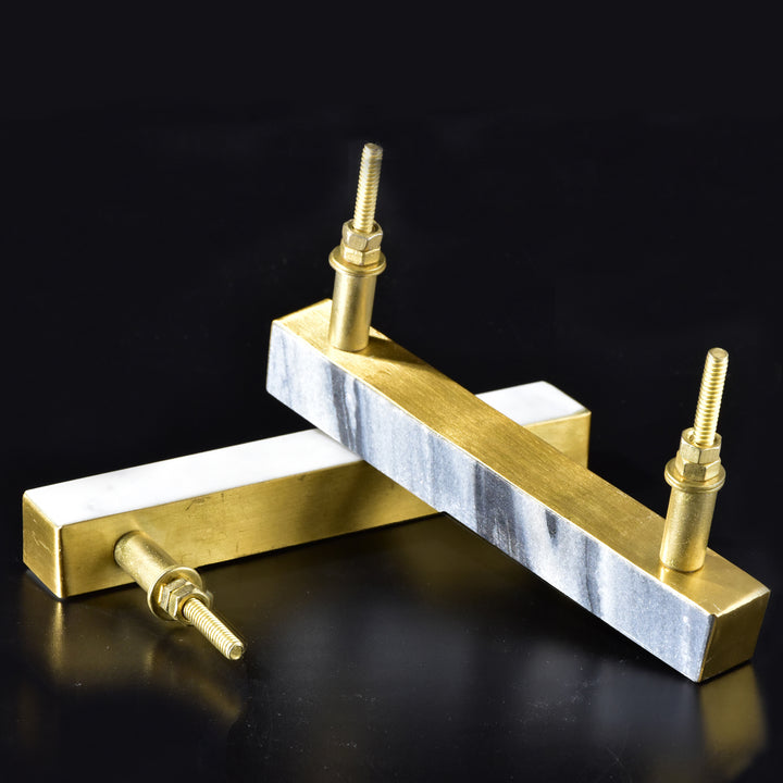 PREMIUM BRASS SOLID RECTANGULAR MARBLE CUPBOARD PULL DRAW HANDLES