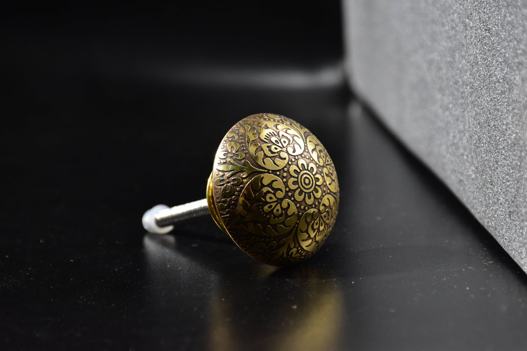 Mughal Brass Round Cabinet Knobs 8