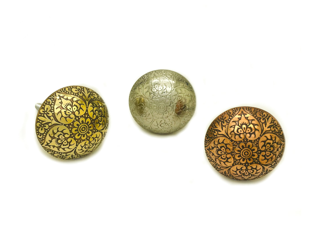Mughal Brass Round Cabinet Knobs 5