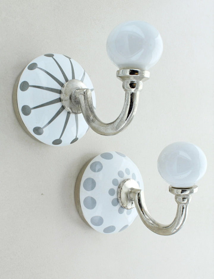 PREMIUM GREY CERAMIC WALL COAT HOOK FOR HOME