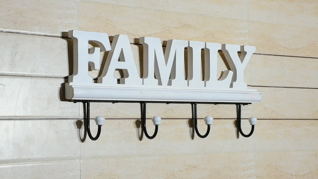 PREMIUM FAMILY LETTER WOODEN HOOK SET FOR HOME