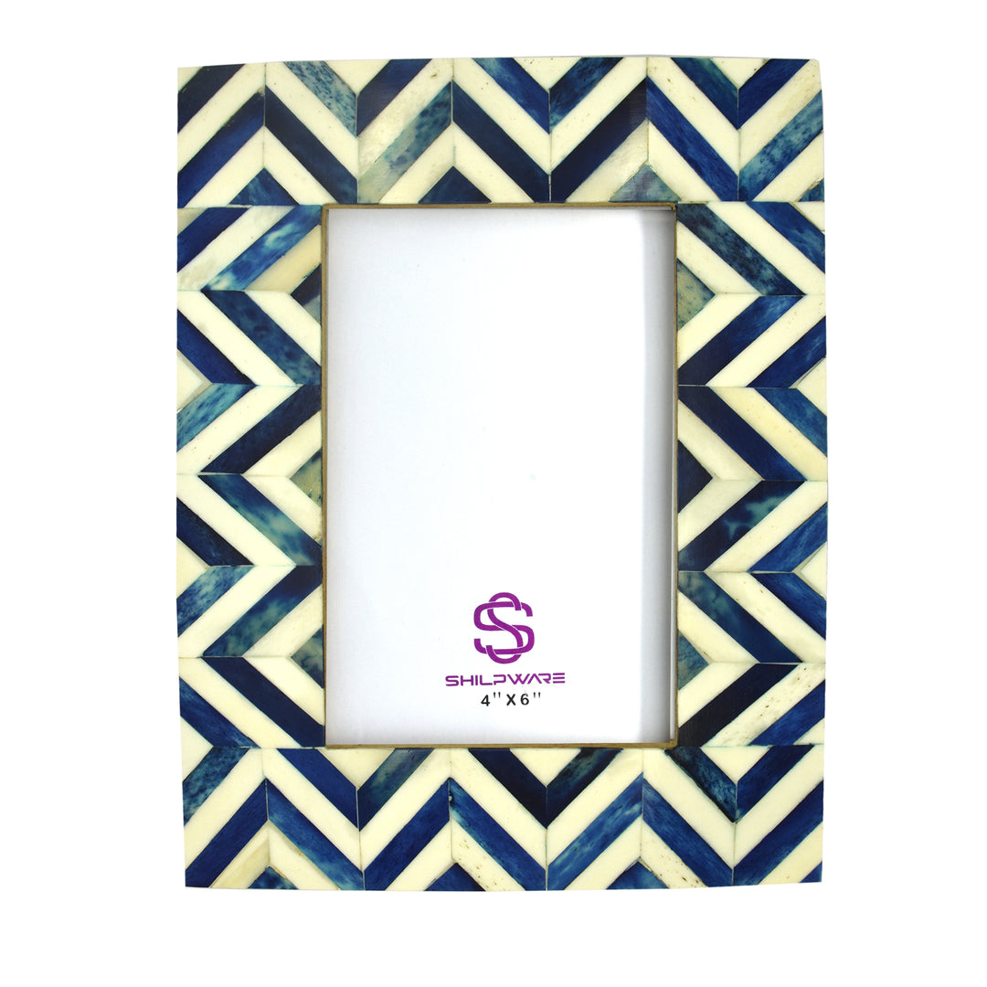 BLUE WAVE CHEVRON PATTERN STYLISH PHOTO FRAMES