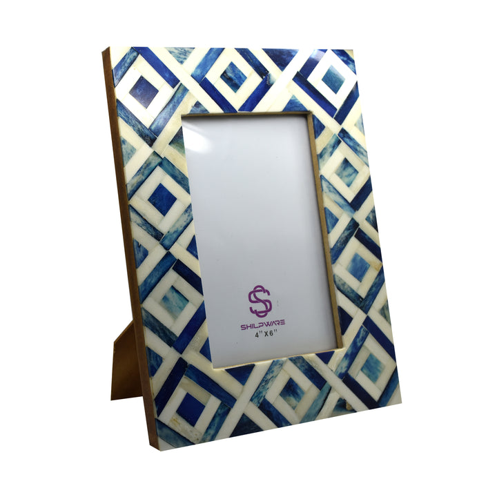 BLUE ARGYLE PATTERN STYLISH PHOTO FRAMES