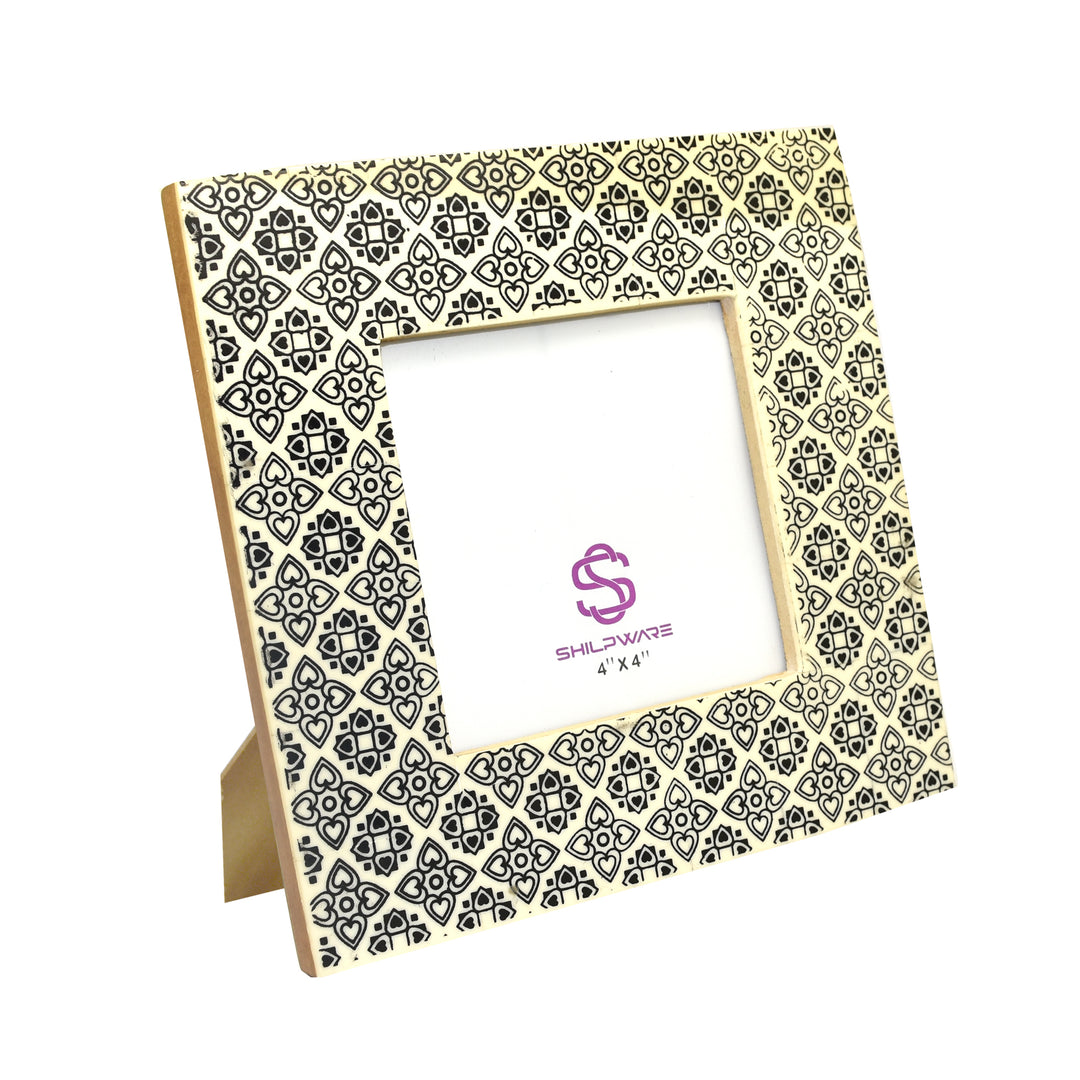 BLACK FLOWER PRINT RESIN STYLISH PHOTO FRAMES