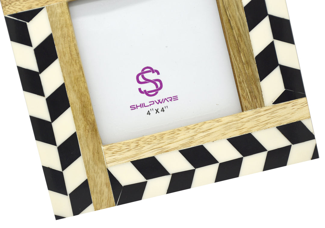 BLACK AND WHITE JONQAL PATTERN STYLISH PHOTO FRAMES