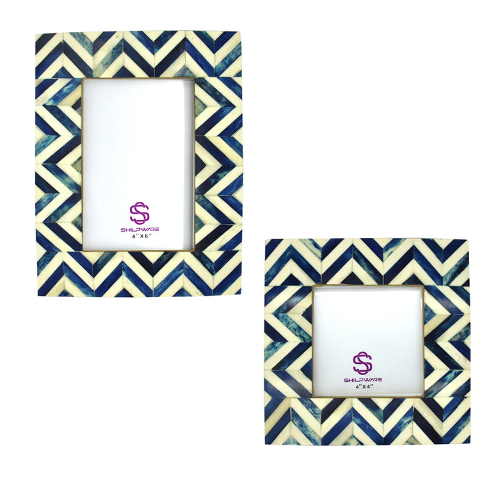 BLUE WAVE CHEVRON PATTERN STYLISH PHOTO FRAMES